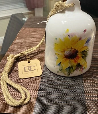 Sunflower Ceramic Bell - Large - 7”x5.5” Dean Crouse - DEMDACO