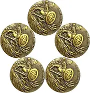 CYOUNG Saint Michael Guardian Angel Challenge Coin - Divine Protection Bible Verse Pocket Token Military Gift (Pack of 5)