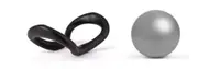 Black 2PCS Yoga Pilates Soft Ring + 25cm Silver Ball Exercise Sport GYM Home Fitness Tool