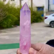 201G Natural Pink Rose Crystal Obelisk Quartz Tower Healing