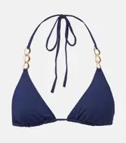 [Melissa Odabash] Melissa Odabash Gorda embellished bikini top AU 14 blue