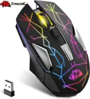 Silent Wireless Gaming Mouse Multi-Colour Backlit Rechargeable For PC Mac PS4