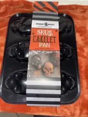Nordic Ware - Haunted Skull Cakelet Pan Bronze Nonstick Bakeware Halloween USA