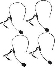 ERINGOGO 4PCS Earhook Microphone for Voice Amplifier Comfortable Head Mounted Mic with Stable Design High Performance Speaker Microphone for Sound Pickup