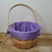 Tan Basket with Light Purple Cloth Insert