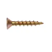 Zenith 8G x 25mm Gold Countersunk Rib Head Chipboard Screws - 100 Pack
