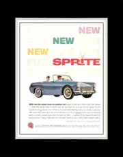 1961 Austin Healey Sprite BMC Has the Inside Track on Outdoor Fun - Matted 11x14