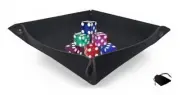(6) Nevada Casino Dice Polished Assortment + Dice Pouch + Felt Rolling Tray