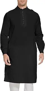 [YAOHUOLE] Kurta for Men Long Sleeve Cotton Linen Kaftan Mens Abaya Thobe Muslim Clothes