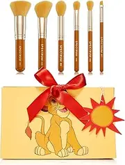 Spectrum Collections Simba Make Up Brushes, Spectrum Makeup Brushes Set Including Concealer Brush, Eyebrow Brush and Face Brush with Soft Synthetic Bristles, 6 Piece Official Disney Makeup Brush Set