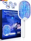 Mosquito Zapper Electric Fly Swatter - 180° Foldable Bug Zapper, Rechargeable El