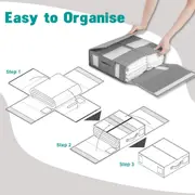 4-Pack King & Queen Size Bed Sheet Storage Organizer Gray