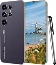[SANSHREUNI] C24 Unlocked Android Phones, 4GB+128GB Cell Phones, 6000mAh Long Battery Life 64GB SD Card Snapdragon CPU, 6.3 inch Screen Smartphone Unlocked, 4G/Dual SIM/Face ID (Purple)
