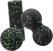 Oshhni Yoga Foam Roller Set, Yoga Massage Balls Foot Massager, Portable Fasciitis Balls Back Massager for Fitness Neck Body Foot, without Bag