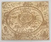 Engraved Map of Attack on Titan on Baltic Birch