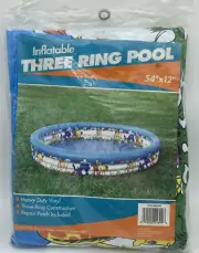 Inflatable Three Ring Pool 54”x12” Heavy Duty Vinyl Repair Patch Included