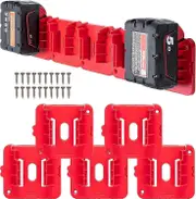 10 Pack Battery Holder for Milwaukee for M18 18V Battery Wall Mount Batteries Storage for Work Van Shelf Toolbox