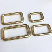 SOLID BRASS CLOSED Rectangle Rings Loop Buckle for Webbing Belt / Bag Leather
