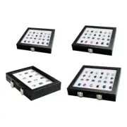 Glass Top Jewelry Display Case Storage Organizers for Gemstones and Collectibles
