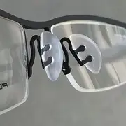 BEHLINE Glasses Nose Pads, Eyeglasses Nosepads for Porsche Design Eyeglasses Sunglasses Frames,Push in/Insert Soft Silicone Nose Piece,with Lens Cleaning Cloth(Clear,5 Pairs)