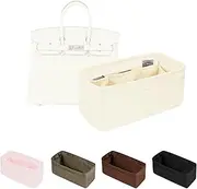 KINGS IN BAG Silky Bag Insert for Birkin, Purse Organizer Compatible with Hermes Birkin 25, Lightweight Luxury Bag Shaper with Multiple Pockets for Daily Use (Craie, Birkin25)