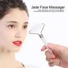 Jade Facial Roller Rock Crystal Quartz Face Massager AntiAging Puffiness Bea