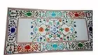 Marble Dining Table Top Floral Inlay Handcrafted Work