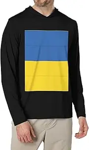 [JEJEA] Flag of Ukraine Print Men's Shirts Long Sleeve Hoodies Fashion Tee Shirts,Causal Fit No Buttons T-Shirts