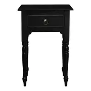 Centrum Furniture Huntely 1-Drawer Turn Leg Side Table - Black