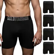 [Gold Standard] 4-Pack Men's Athletic Underwear - Performance Boxer Briefs For Men Pack - Anti Chafing Underwear Men