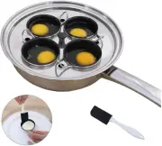 4 Cups Egg Poacher Pan - Stainless Steel Poached Egg Cooker – Induction Cooktop