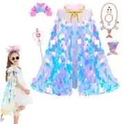 Princess Dress-Up Clothes 9Pcs Mermaid Dress-Up Cape Kit