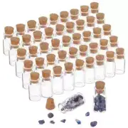 50pcs Mini Glass Bottles 1.5ml Small Jars with Cork Stoppers Wish Favor.