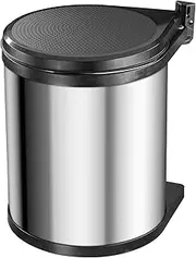 Hailo Compact-Box M Built-in Pull-Out Waste bin | 1 x 15 liters / 4.0 gallons | Lid Lift System | for hinged Door Base cabinets from 15.7 in | Stainless Steel | Made in Germany, Edelstahl