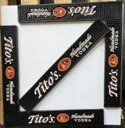 Tito's Handmade Vodka Rubber Bar Mat Drink 2 Corners + 1 Mat 3 Pcs Total /NEW.