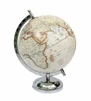 Nickel Stand Base World Globe 8 inch for Kids & Adults for School, Study Room US