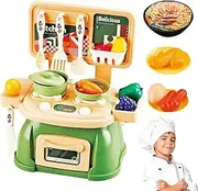 Kitchen Kids Play Set | Kitchenware Set Accessories - Interactive Portable Kitchen Food Pretend Toy for 3-6 Years Old Girls