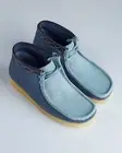 Clarks Wallabee Boot stitch Mens Blue Suede Lace Up Chukkas Boots 10.5