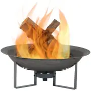Sunnydaze 24-Inch Cast Iron Modern Fire Pit Bowl with Stand - Lightweight and...