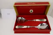 Spode Christmas Tree Salad Servers Serving Spoons NIB