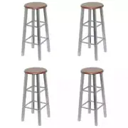 NNEVL Bar Stools 4 pcs Silver and Brown MDF