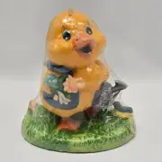 Vtg Yellow Duck with Flowers Figural Candle 5.25" Springtime Easter Walmart NOS