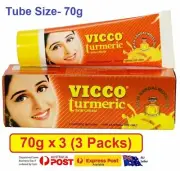 3 X 70G (3 Packs) VICCO TURMERIC CREAM- AYURVEDIC-HERBAL-SKIN CARE-SKIN MEDICINE
