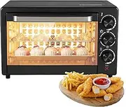 20L Electric Pizza Mini Oven, Portable Countertop Oven with Baking Tray and Grilling Net, Adjustable Temperature/Double Tube Heating/Timer, Multi Function Cooking Oven, for Home Kitchen