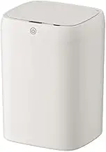 Slotlien Smart Trash Bin with Lid, 11L Slim Automatic Garbage Can, Three Modes of Opening, IPX5 Waterproof Rubbish Bin, Trash Can Wastebasket for Bedroom, Living Room, Kitchen etc. White (No Battery)