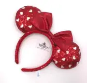 Disney's Minnie Mouse Headband w/Ears & Bow-Red/White Hearts-Adult/Child/Unisex!