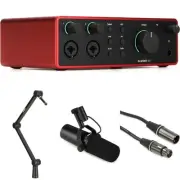 Focusrite Scarlett 4i4 4th Gen USB Audio Interface and Shure SM7dB Podcasting