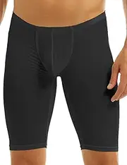 [WinChang] Men's Compression Running Shorts Sports Cool Dry Tights Pants Leggings Active Baselayer Pants, Black, Medium