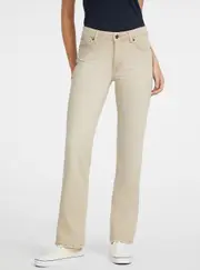 GUESS Women's Jeans G08 Mid Rise Straight Jeans in Beige Size: 30, Spandex