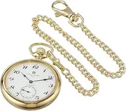 [CHARLES-HUBERT PARIS] Charles Hubert 3756-GA Men's Pocket Watch, Mechanical Hand Winding, Small Seconds, gold